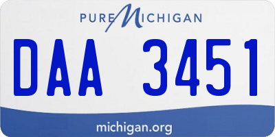 MI license plate DAA3451