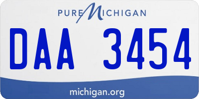 MI license plate DAA3454