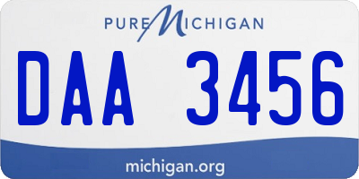 MI license plate DAA3456