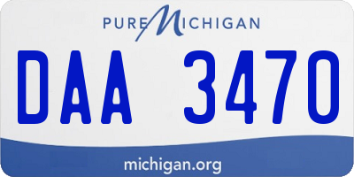 MI license plate DAA3470
