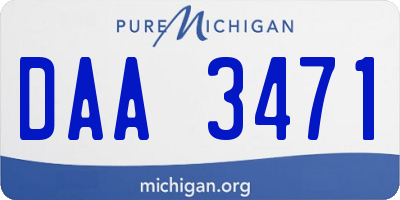 MI license plate DAA3471