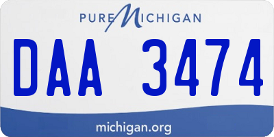 MI license plate DAA3474