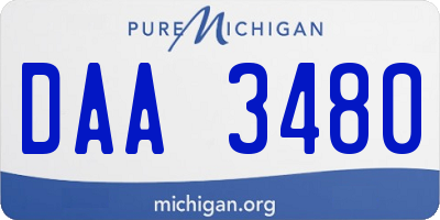 MI license plate DAA3480