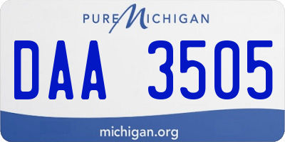MI license plate DAA3505