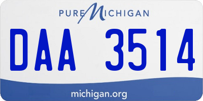 MI license plate DAA3514