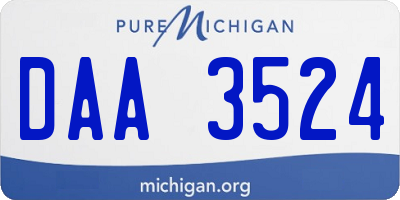 MI license plate DAA3524