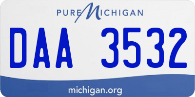 MI license plate DAA3532