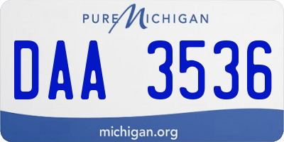 MI license plate DAA3536