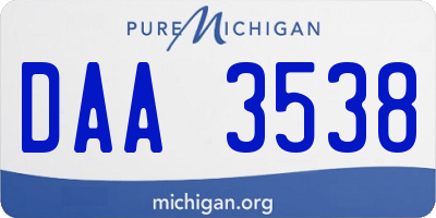 MI license plate DAA3538