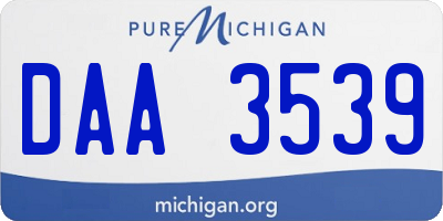 MI license plate DAA3539