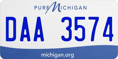 MI license plate DAA3574