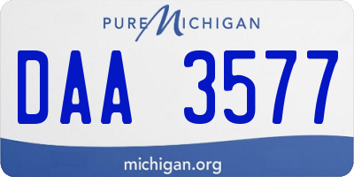 MI license plate DAA3577