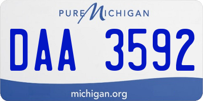 MI license plate DAA3592