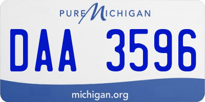 MI license plate DAA3596