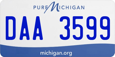 MI license plate DAA3599