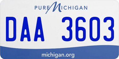 MI license plate DAA3603