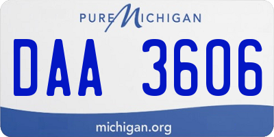 MI license plate DAA3606
