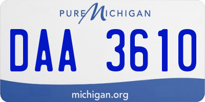 MI license plate DAA3610