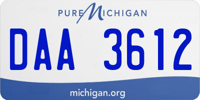 MI license plate DAA3612