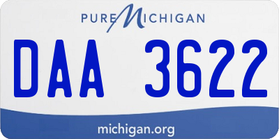 MI license plate DAA3622