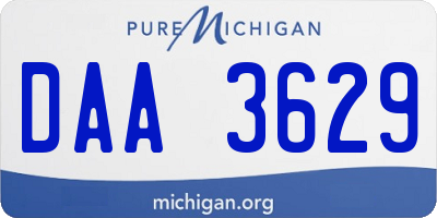 MI license plate DAA3629