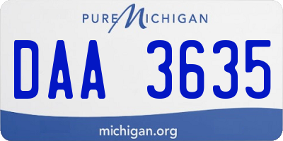 MI license plate DAA3635