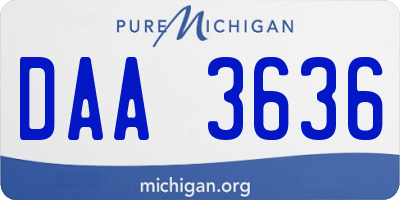 MI license plate DAA3636