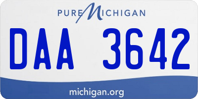 MI license plate DAA3642