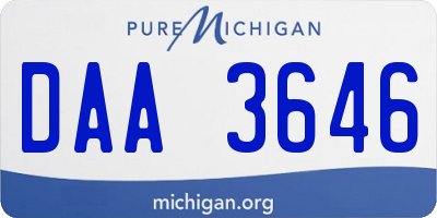 MI license plate DAA3646
