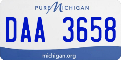 MI license plate DAA3658