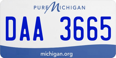 MI license plate DAA3665