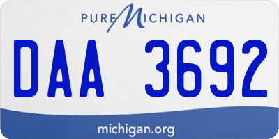 MI license plate DAA3692