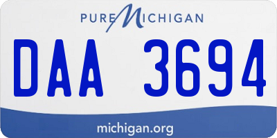 MI license plate DAA3694