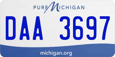 MI license plate DAA3697