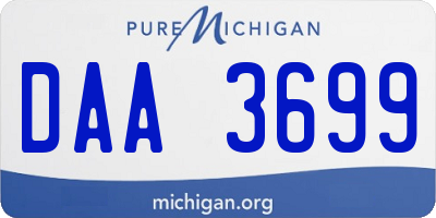 MI license plate DAA3699