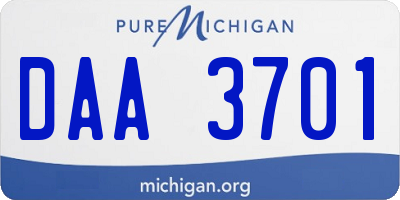 MI license plate DAA3701