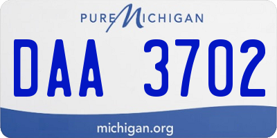 MI license plate DAA3702