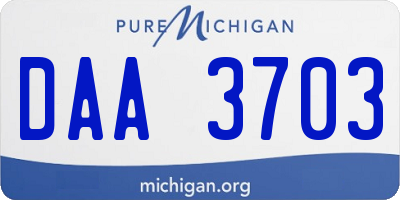 MI license plate DAA3703