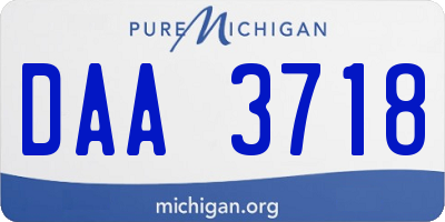 MI license plate DAA3718
