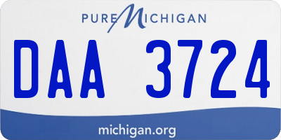 MI license plate DAA3724