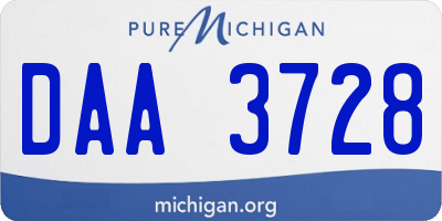 MI license plate DAA3728