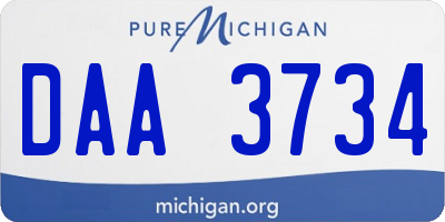MI license plate DAA3734