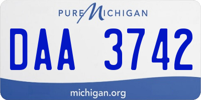 MI license plate DAA3742