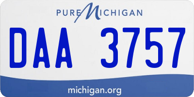 MI license plate DAA3757