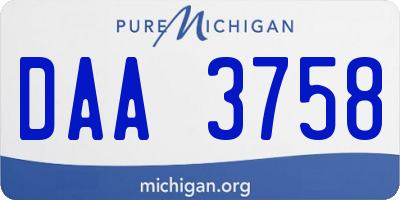 MI license plate DAA3758