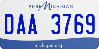 MI license plate DAA3769
