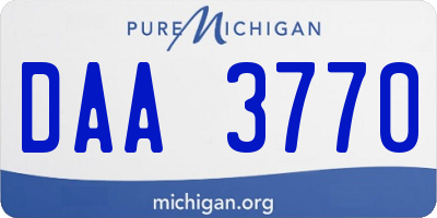 MI license plate DAA3770