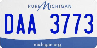 MI license plate DAA3773