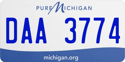 MI license plate DAA3774
