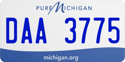 MI license plate DAA3775